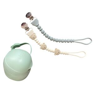 Set - Ubbi pacifier storage and two pacifier clips